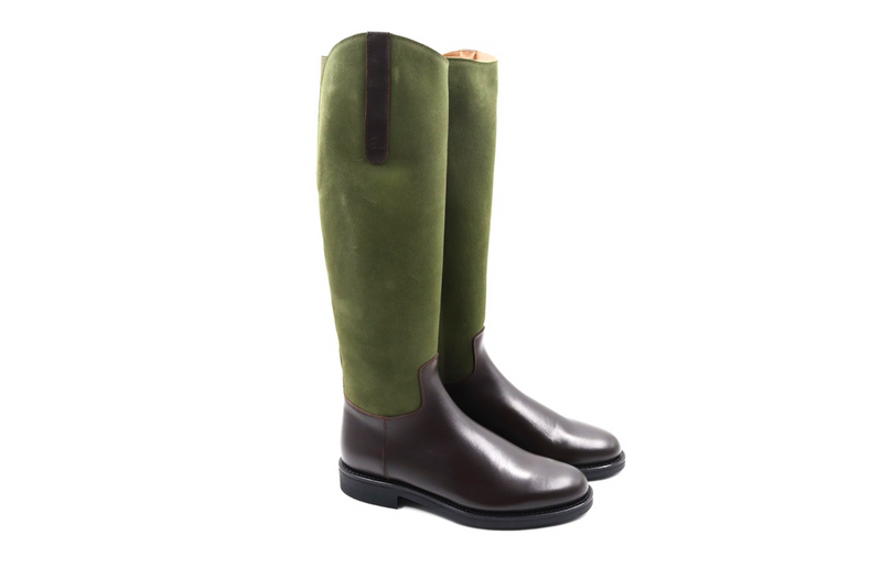 Lederstiefel - Marone/ Verde