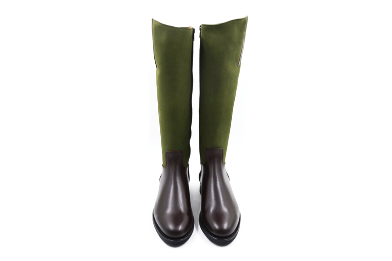 Lederstiefel - Marone/ Verde